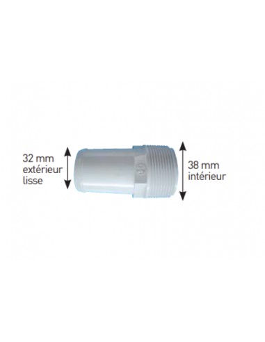 Adaptateur 1’’1/2MIP 38mm lisse