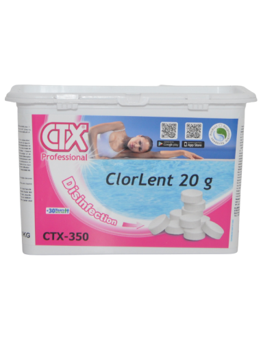 Chlore lent Pastilles de 20g (Spa ou piscines hors-sol) - 1 Kg CTX-350 - CTX